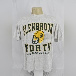 Vintage 90's Jerzees Printed T-Shirt Glenbrook North High School,Size:XL,C:Gray